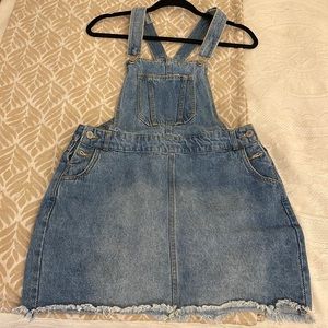 Love Tree Denim Overall Dress: Size Large